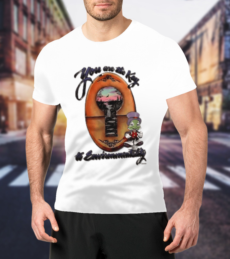 You Are The Key To Environmentality Keyhole Scene With Cartoon T-Shirt