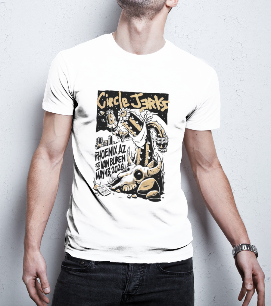 Circle Jerks Phoenix AZ The Van Buren May 13 2026 Skeleton T-Shirt