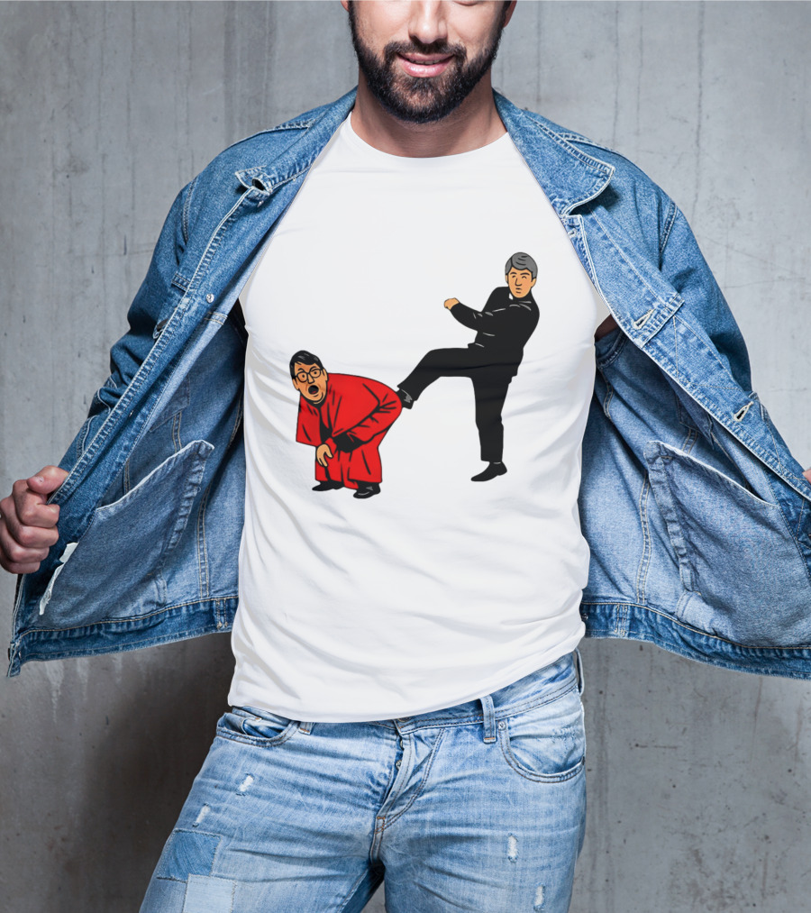 Kicking Random Man Up The Arse Funny Comic Scene T-Shirt
