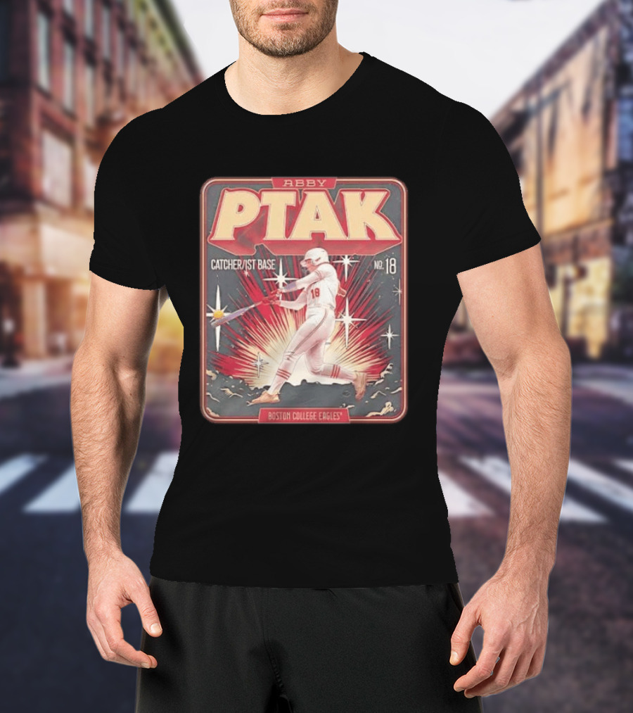 Abby Ptak Catcher 1st Base No. 18 Boston College Eagles T-Shirt