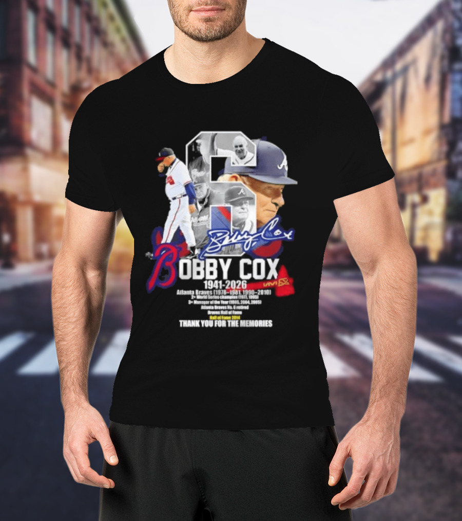 Bobby Cox Atlanta Braves Manager 1941 2026 Thank You For The Memories T-Shirt