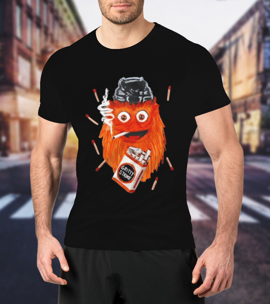 Gritty Strike Smoking Philadelphia Flyers Hockey 2026 T-Shirt