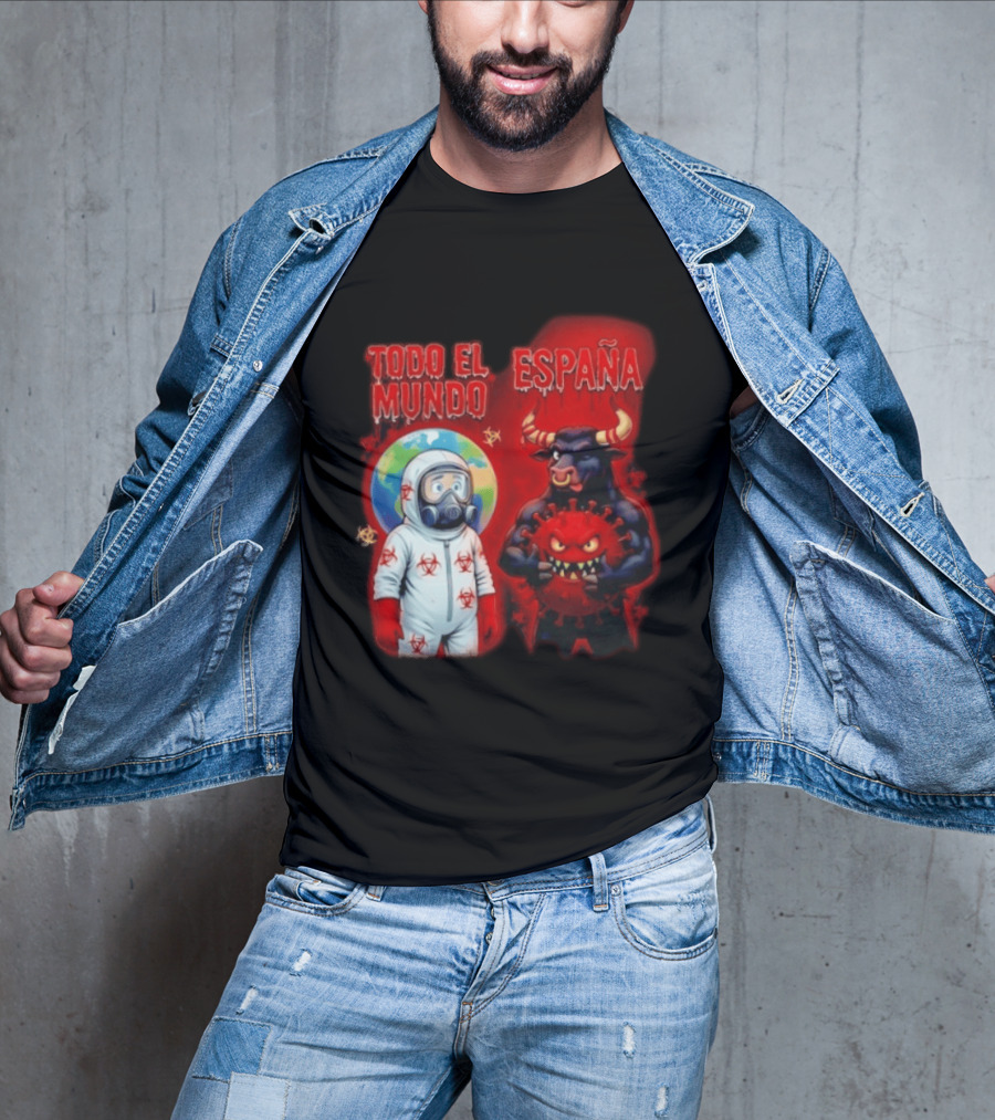 Todo El Mundo España Hantavirus 2026 Hazmat Bull And Virus T-Shirt