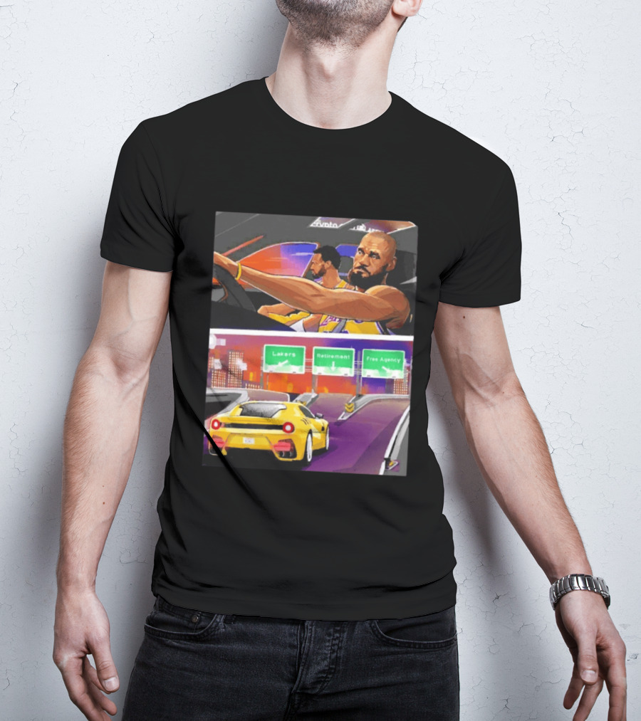 Lakers Lebron James Path: Retirement Versus Free Agency Decision Journey T-Shirt