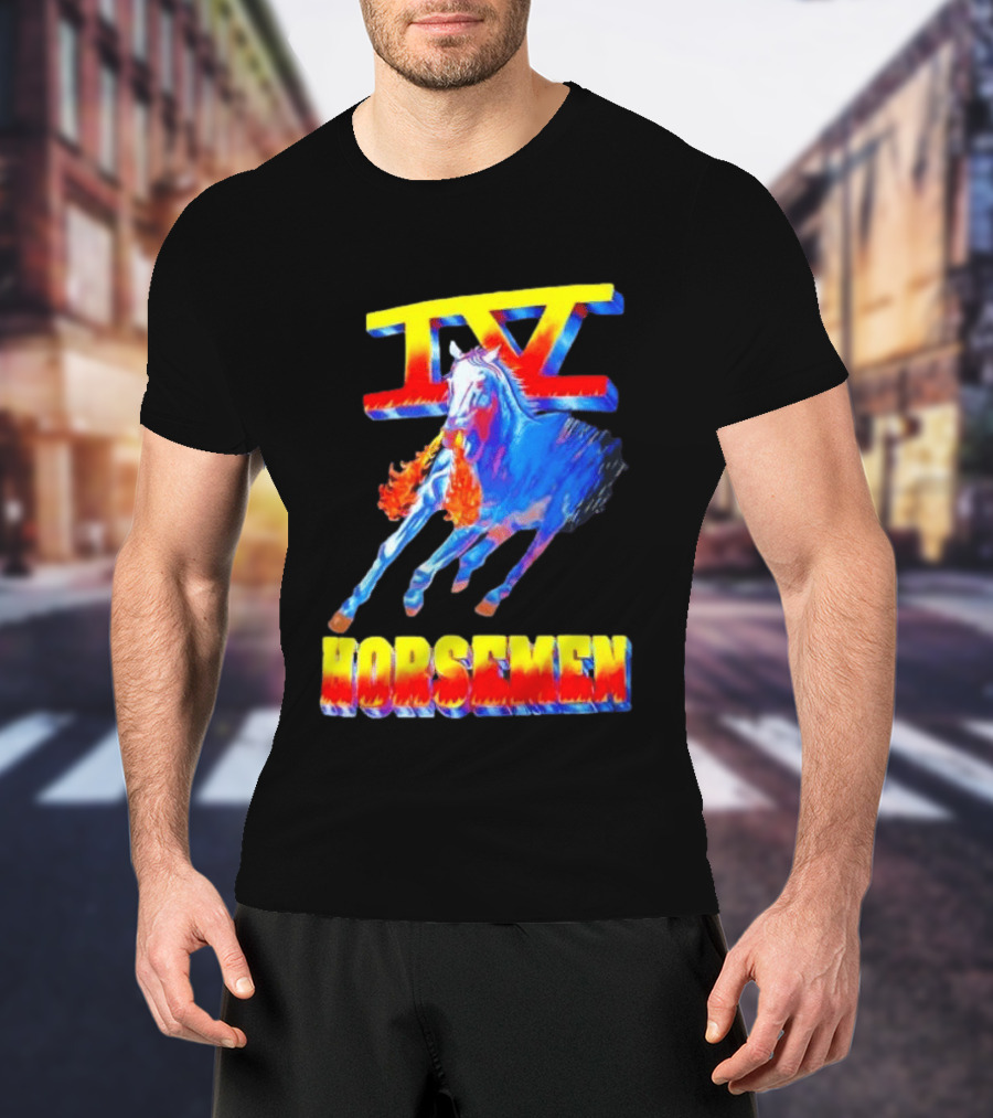 Four Horsemen WWE 90s IV Fiery Horse Retro Wrestling T-Shirt