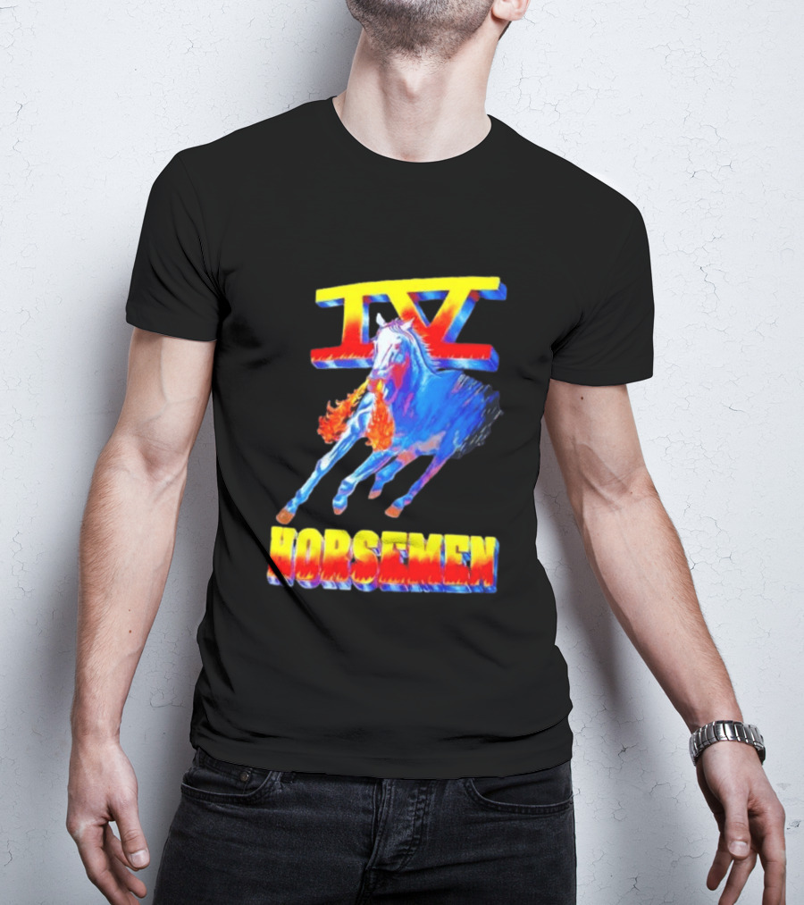 Four Horsemen WWE 90s IV Fiery Horse Retro Wrestling T-Shirt