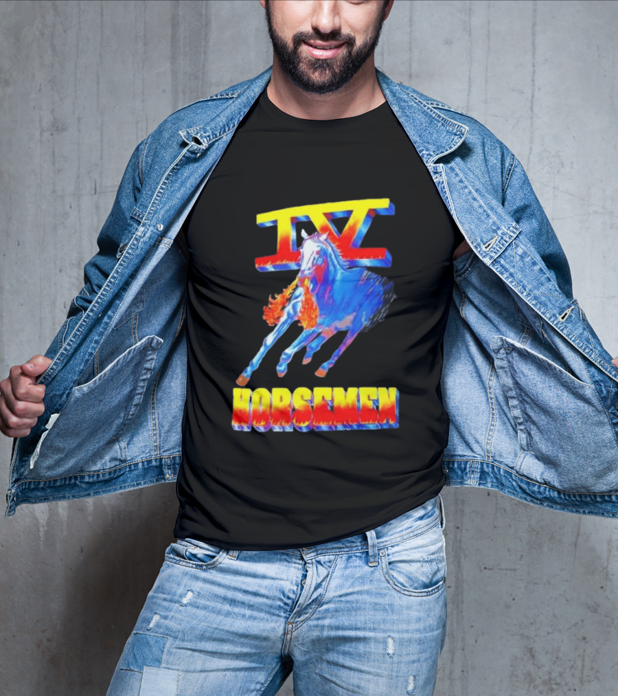 Four Horsemen WWE 90s IV Fiery Horse Retro Wrestling T-Shirt