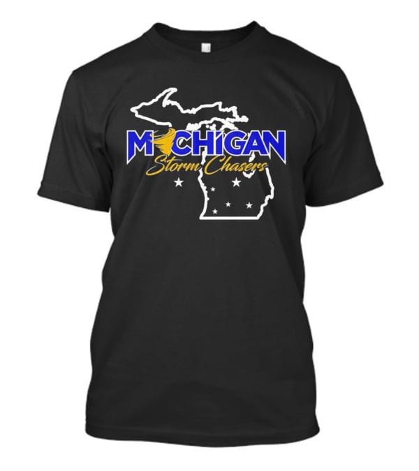 Michigan Storm Chasers Map Tornado Stars T-Shirt
