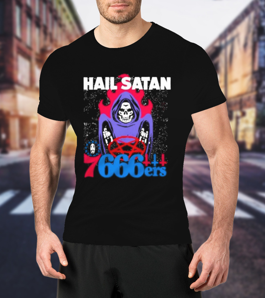 Hail Satan 76ers 666 Flame Creature T-Shirt
