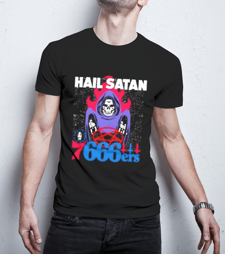 Hail Satan 76ers 666 Flame Creature T-Shirt