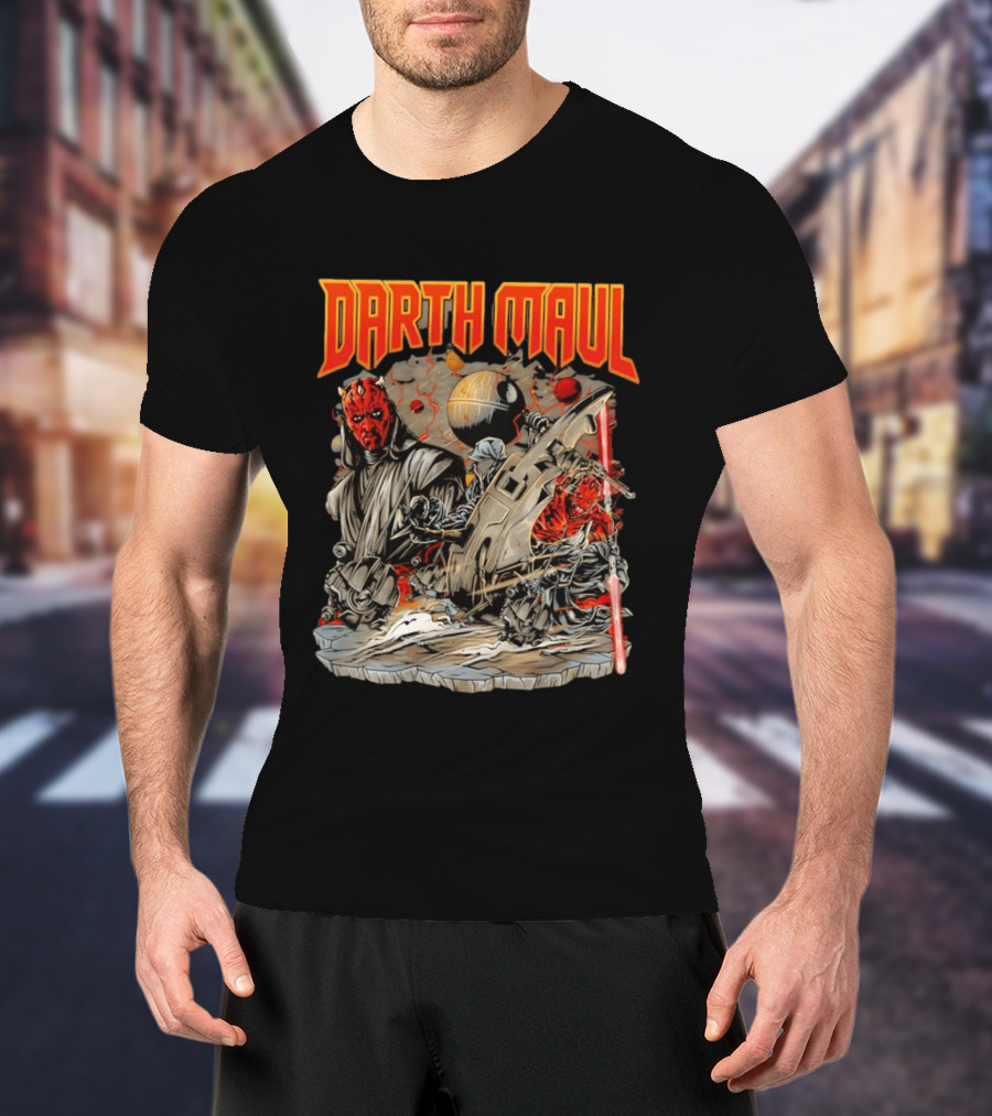 Darth Maul Star Wars Sith Lord Speedster Lightsaber Duel Scene T-Shirt