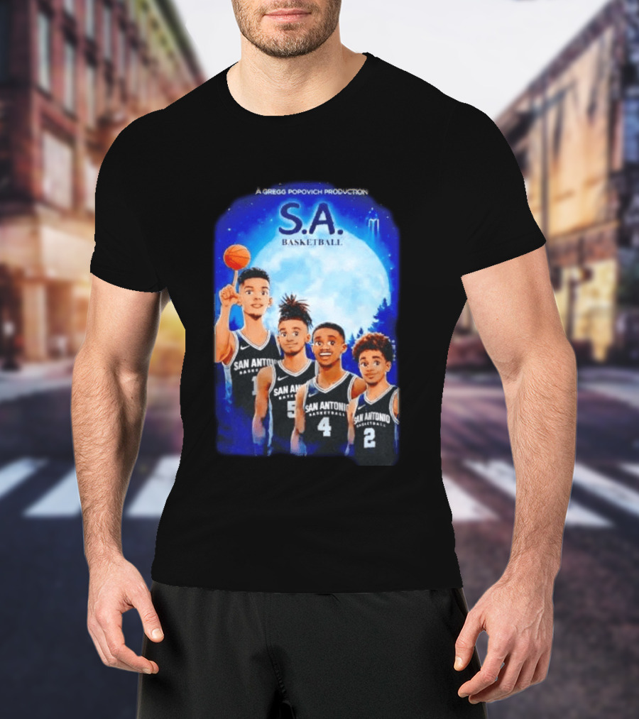 S.A. Basketball San Antonio Spurs A Gregg Popovich Production T-Shirt