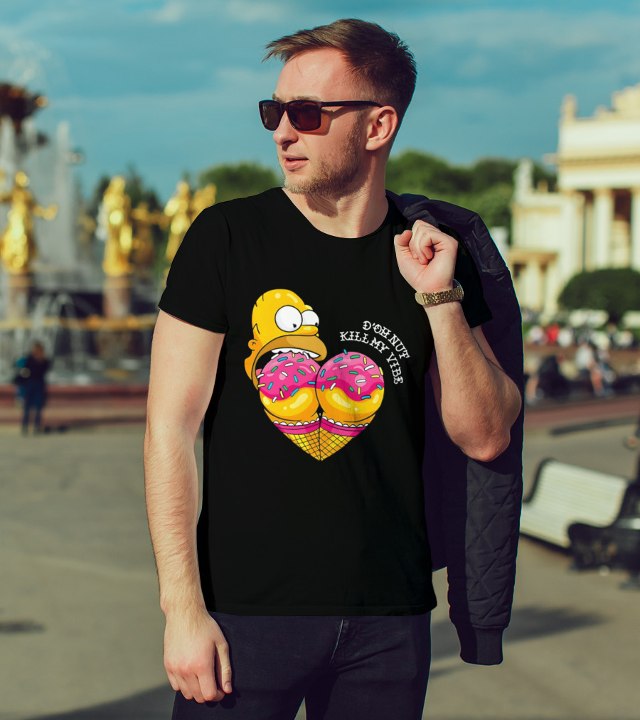 Homer D'oh Nut Kill My Vibe Ice Cream Cone T-Shirt