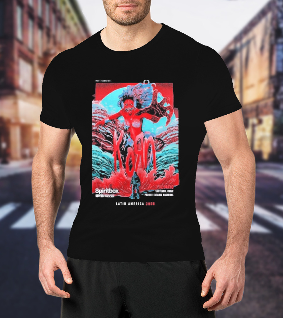 KoRn Santiago Chile Parque Estadio Bicentenario May 8 2026 With Spiritbox Latin America Event T-Shirt