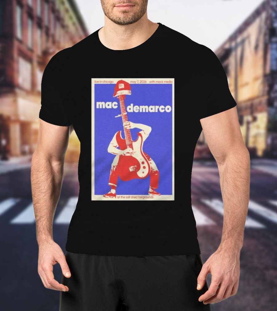 Mac Demarco Live In Chicago May 7 2026 The Salt Shed Fairgrounds With Mock Media T-Shirt