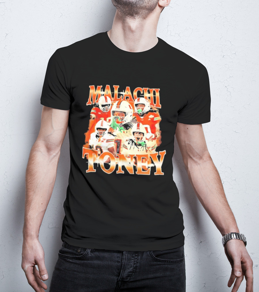 Malachi Toney Miami Hurricanes Football Collage T-Shirt