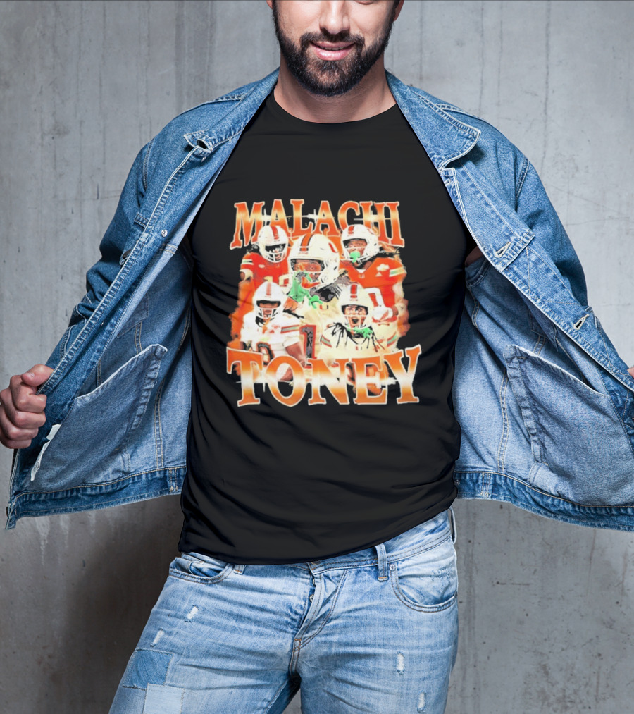 Malachi Toney Miami Hurricanes Football Collage T-Shirt