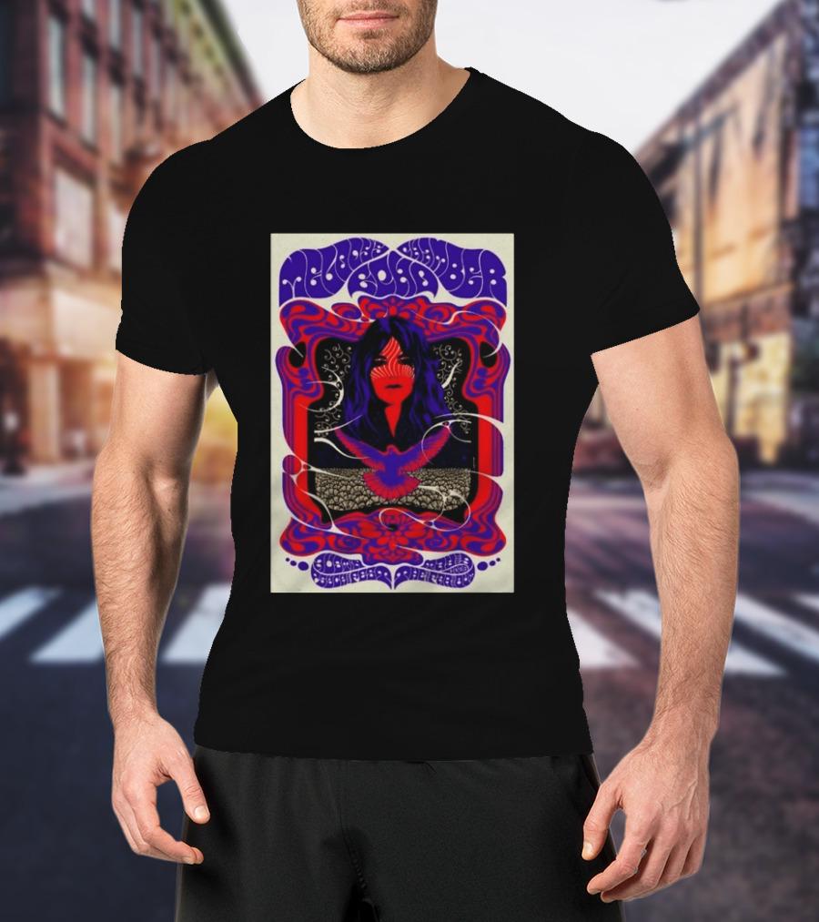Melody's Echo Chamber Austin Psych Fest 2026 May 9 Austin TX Psychedelic Art Red Purple Woman Bird T-Shirt