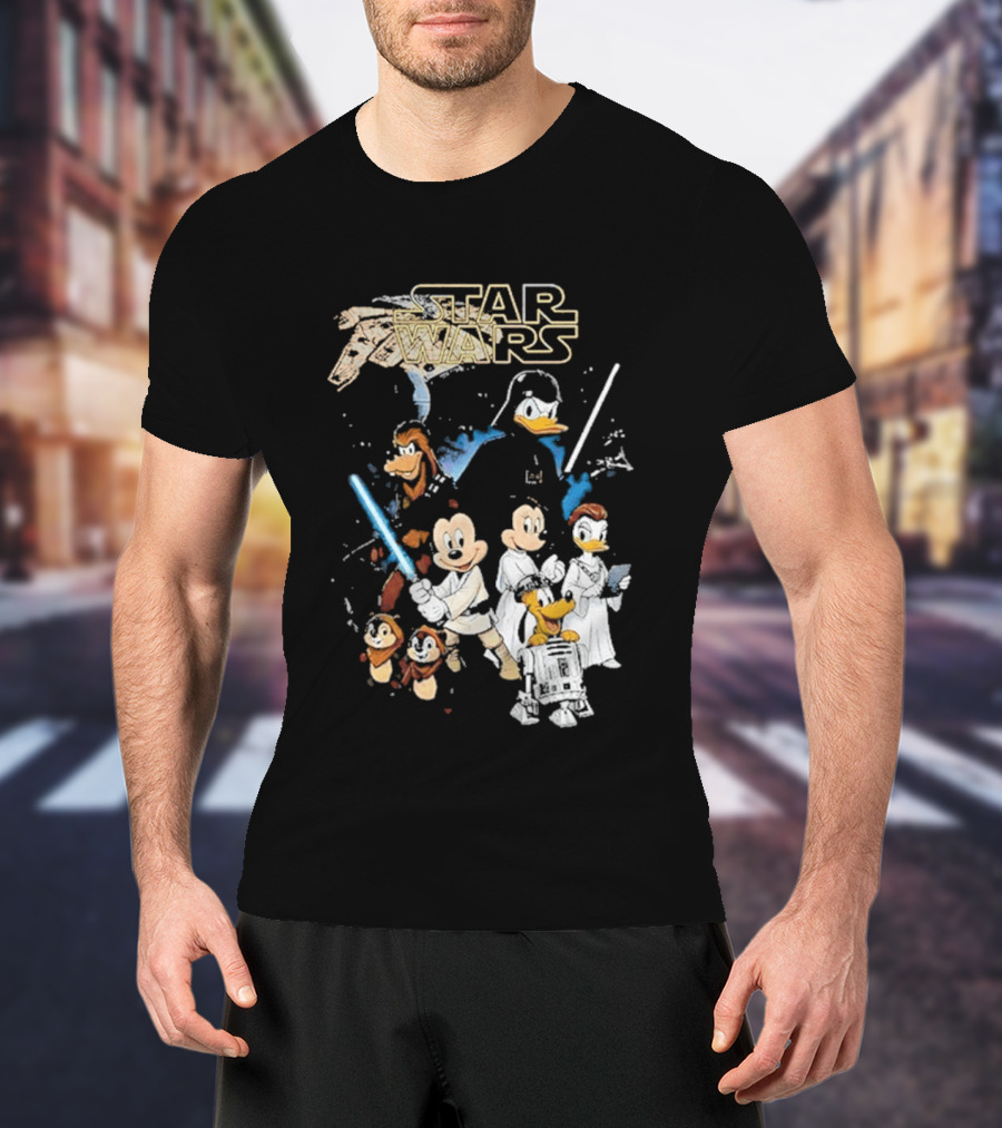 Star Wars Disney Mickey And Friends Sci Fi Cartoon Characters T-Shirt