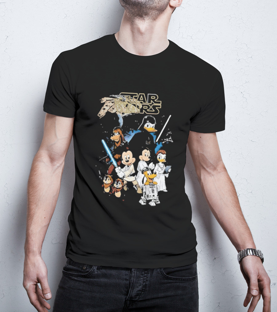Star Wars Disney Mickey And Friends Sci Fi Cartoon Characters T-Shirt