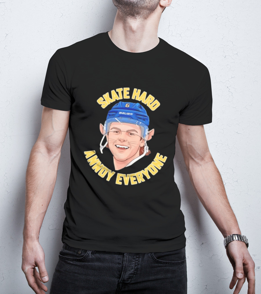 Zach Benson Skate Hard Annoy Everyone Sabres Bauer Helmet T-Shirt