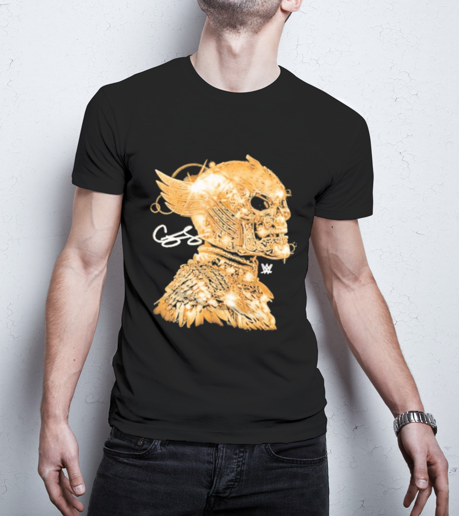 Cody Rhodes Gold Skull Mask Winged WW T-Shirt
