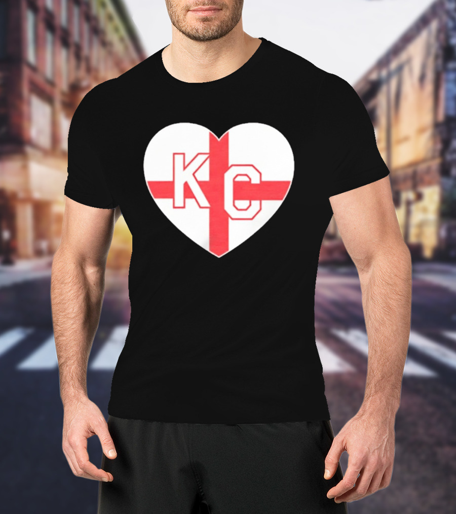 England Kansas City KC Heart Cross T-Shirt