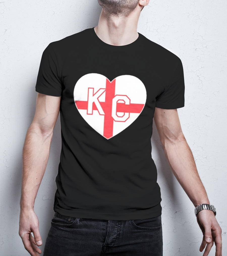 England Kansas City KC Heart Cross T-Shirt