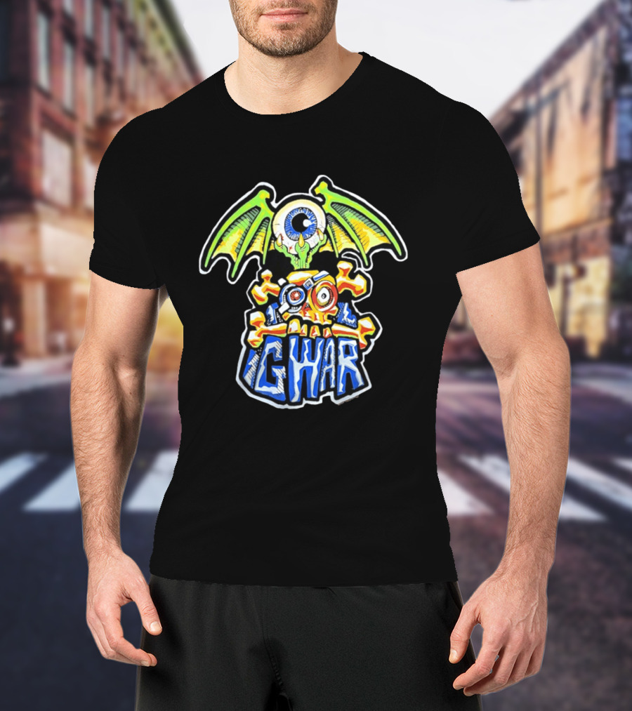 GWAR Flying Eyeball Skull Punk Rock Band Winged Monster T-Shirt