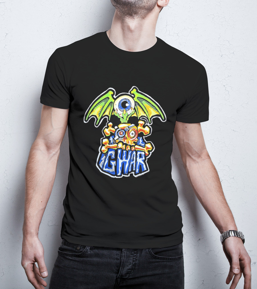 GWAR Flying Eyeball Skull Punk Rock Band Winged Monster T-Shirt