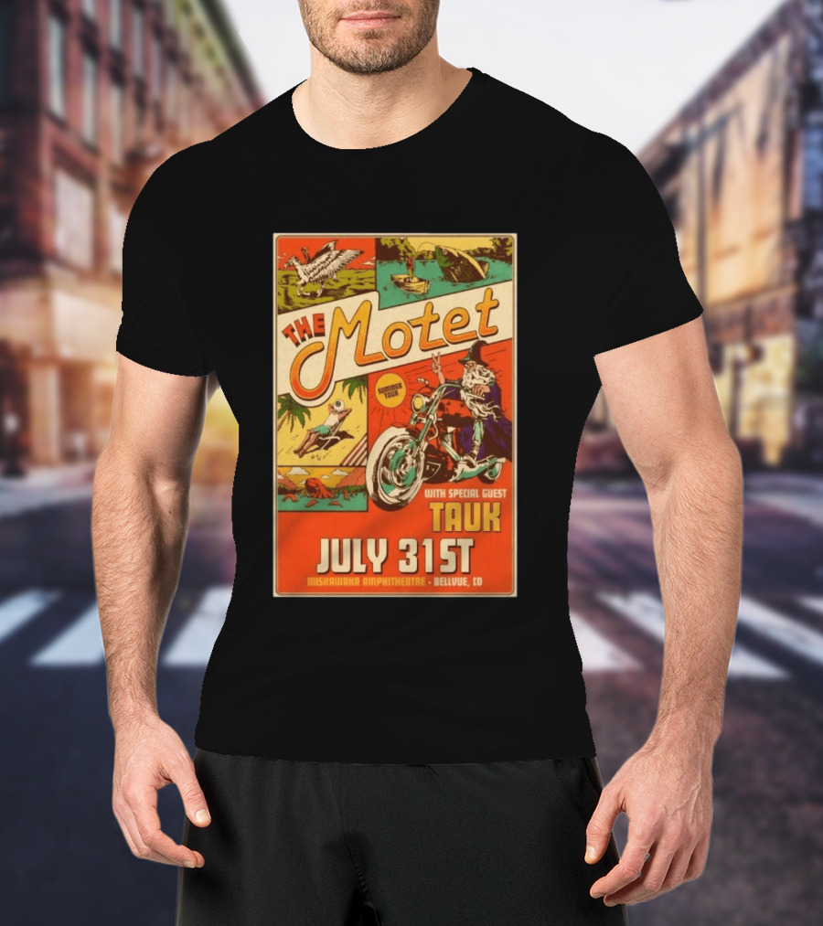 The Motet Summer Tour July 31st Mishawaka Amphitheatre Bellvue CO With Special Guest Tauk T-Shirt