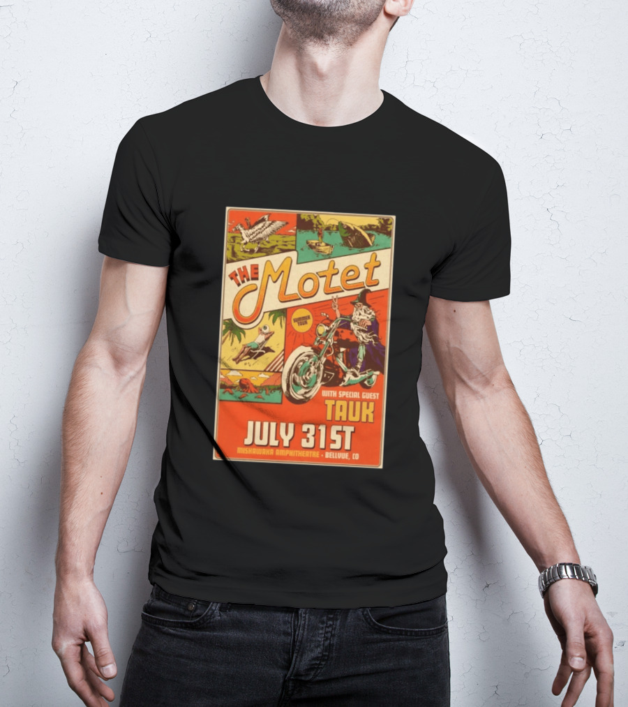 The Motet Summer Tour July 31st Mishawaka Amphitheatre Bellvue CO With Special Guest Tauk T-Shirt