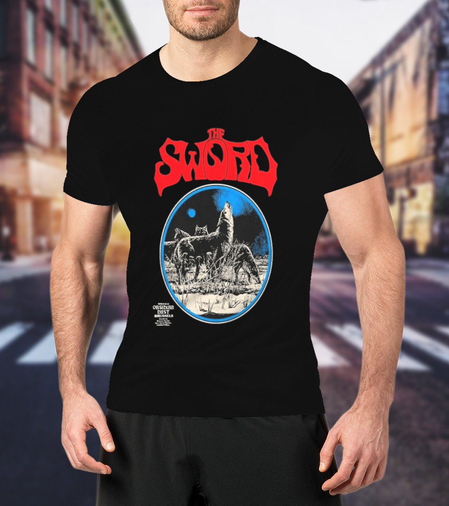 The Sword Brussels Belgium May 17 2026 Wolf Howling At Moon T-Shirt