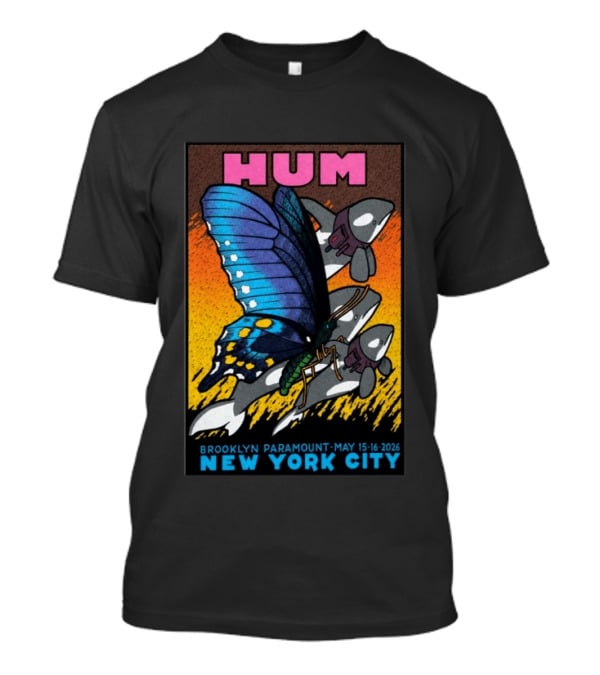 HUM Brooklyn Paramount May 15 16 2026 New York City Butterfly And Spaceships T-Shirt