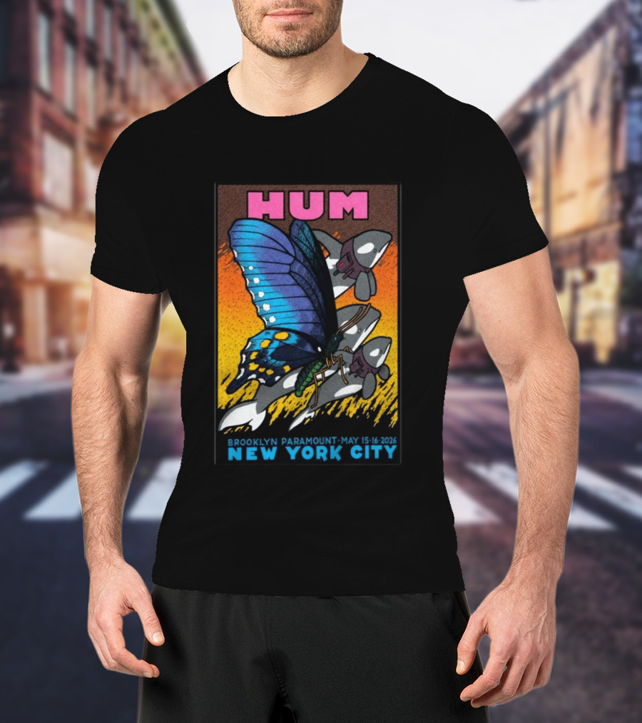 HUM Brooklyn Paramount May 15 16 2026 New York City Butterfly And Spaceships T-Shirt