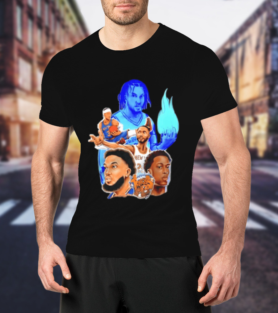 Knicks Jalen Brunson OG Anunoby Mikal Bridges Karl Anthony Towns Basketball T-Shirt