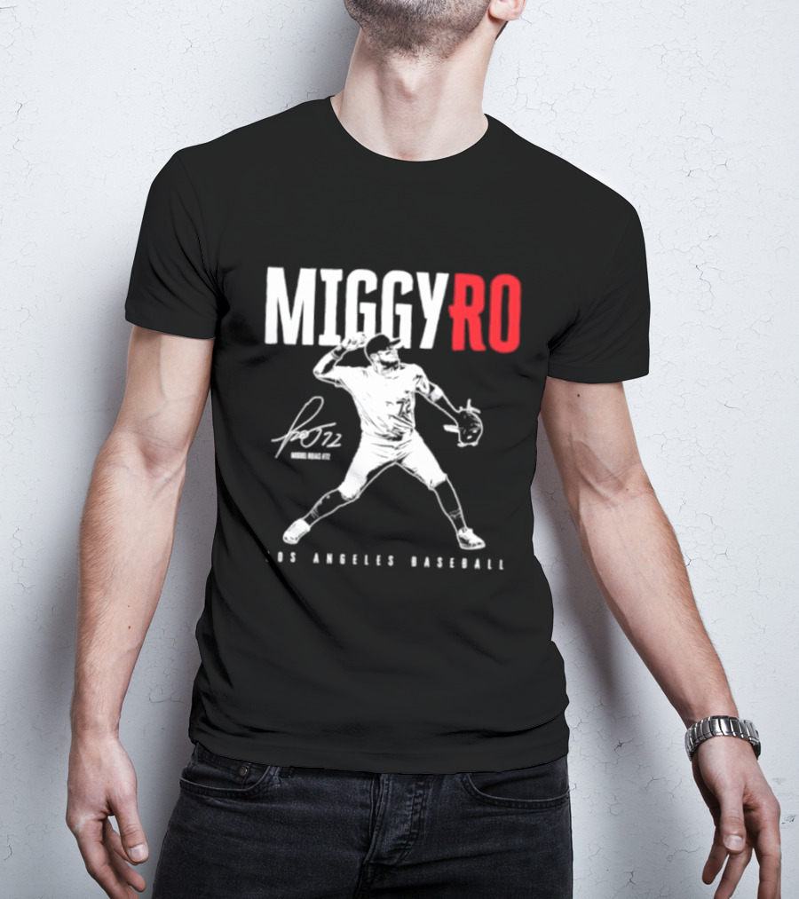 Miguel Rojas 72 Los Angeles Baseball MiggyRo Player Signature T-Shirt