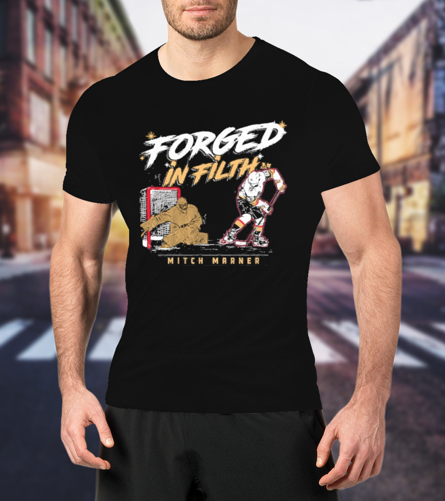 Forged In Filth Mitch Marner Hockey Player Motif T-Shirt