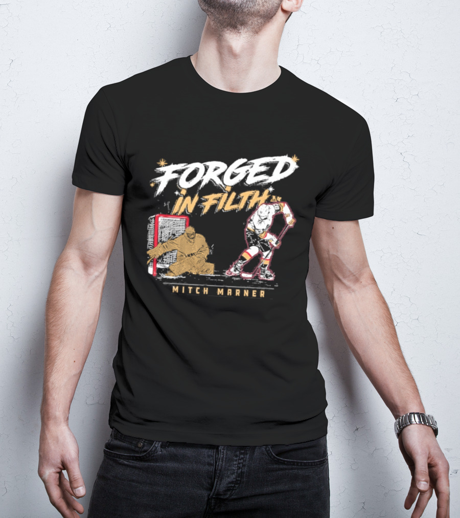 Forged In Filth Mitch Marner Hockey Player Motif T-Shirt