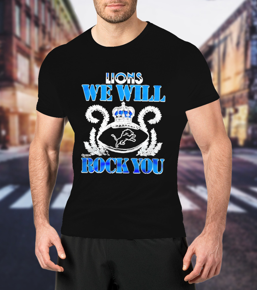 Detroit Lions We Will Rock You Queen Homage 2026 Tri Blend T-Shirt