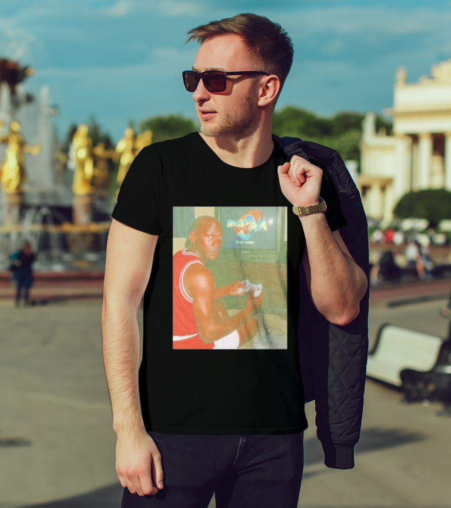 Space Jam Play Game Michael Jordan Gaming Scene T-Shirt