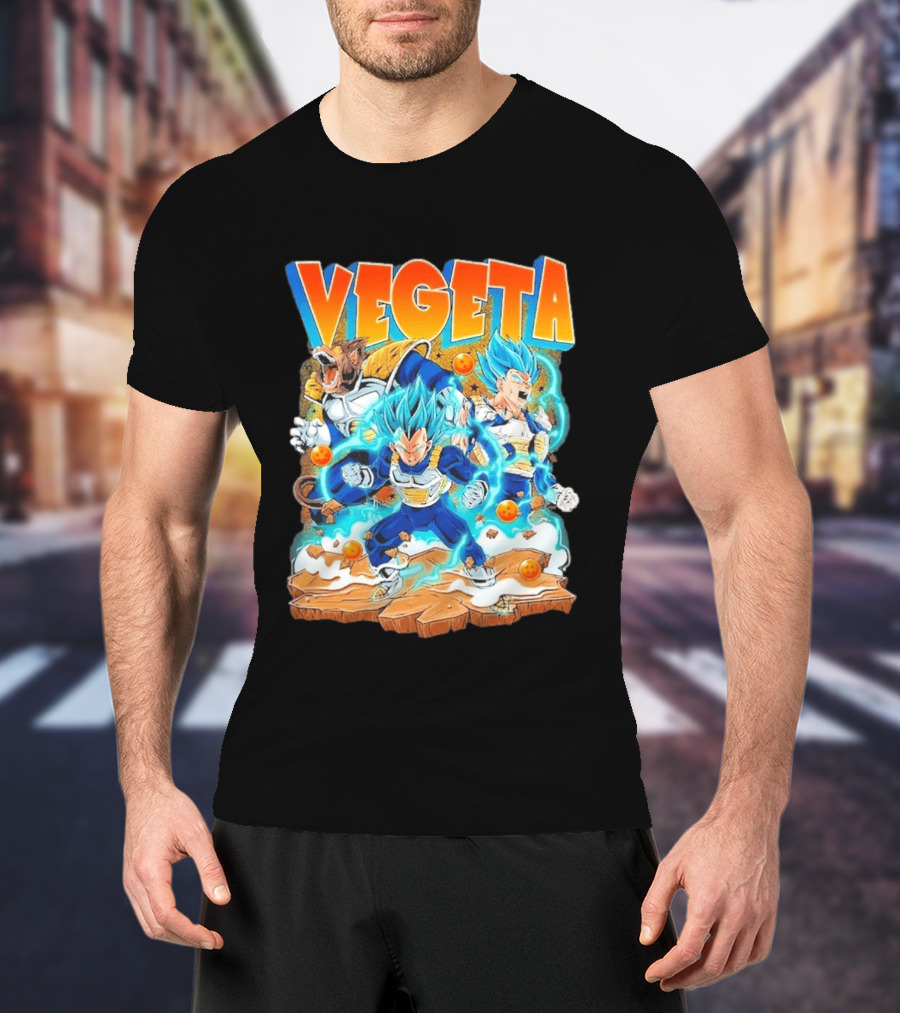 Vegeta Super Saiyan Blue Power Dragon Ball Glorious Combat Scene T-Shirt