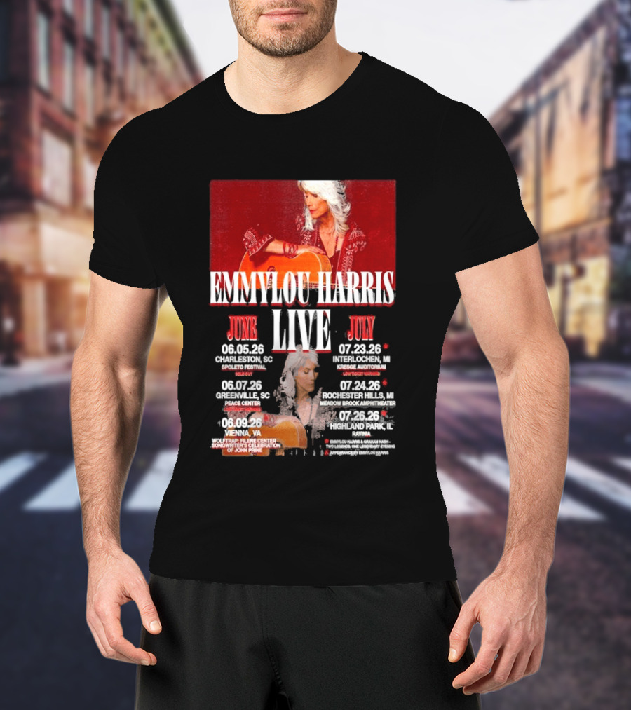 Emmylou Harris Live World Tour June July 2026 Dates And Locations T-Shirt