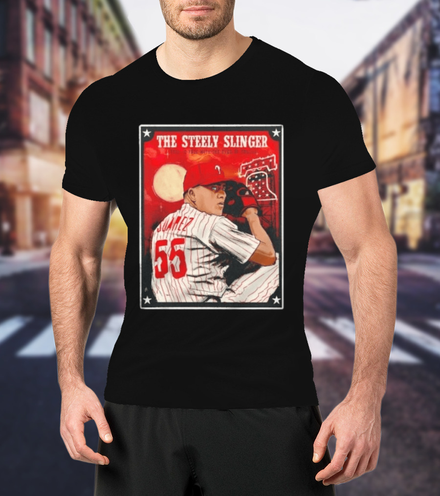 Philadelphia Phillies Ranger Suarez Steely Slinger 55 Baseball T-Shirt