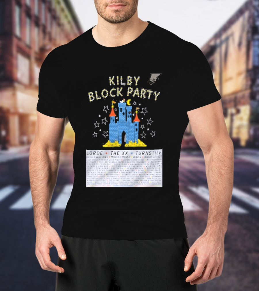 Kilby Block Party Salt Lake City May 17 2026 The XX Turnstile Alex G Blood Orange Stars Castle T-Shirt