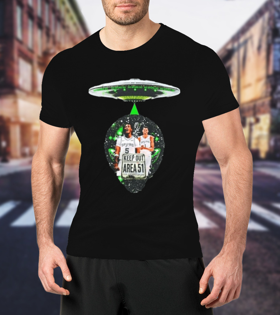 San Antonio Spurs Keep Out Area 51 UFO Basketball T-Shirt
