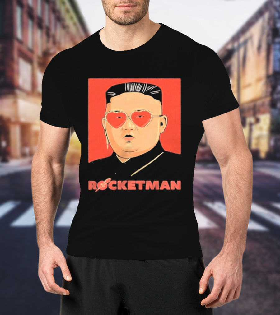 Kim Jong Un Heart Sunglasses Rocketman Meme T-Shirt