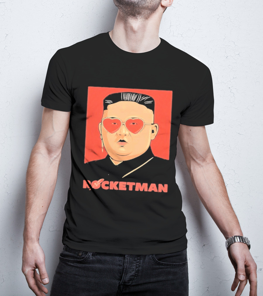 Kim Jong Un Heart Sunglasses Rocketman Meme T-Shirt
