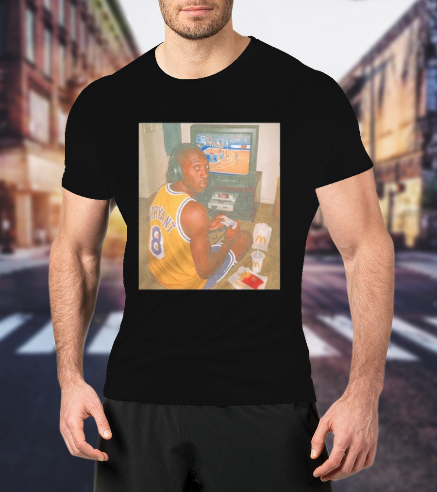 Kobe Bryant Number 8 Playing Retro NBA Video Game McDonald's Meal T-Shirt