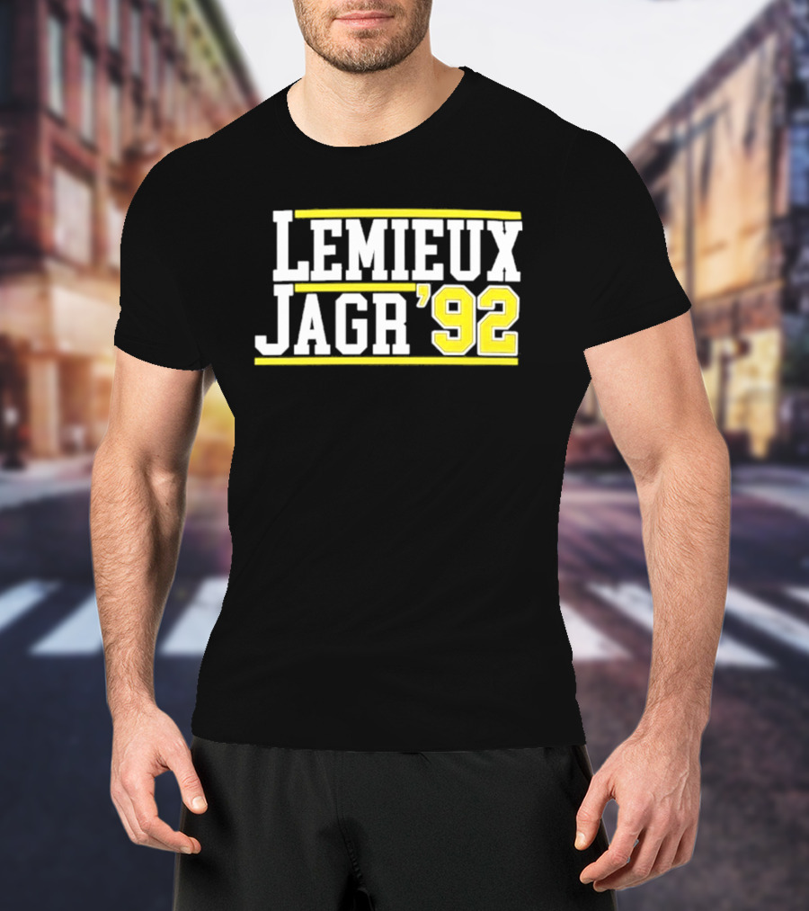 Lemieux Jagr '92 Retro Sports Memorabilia T-Shirt